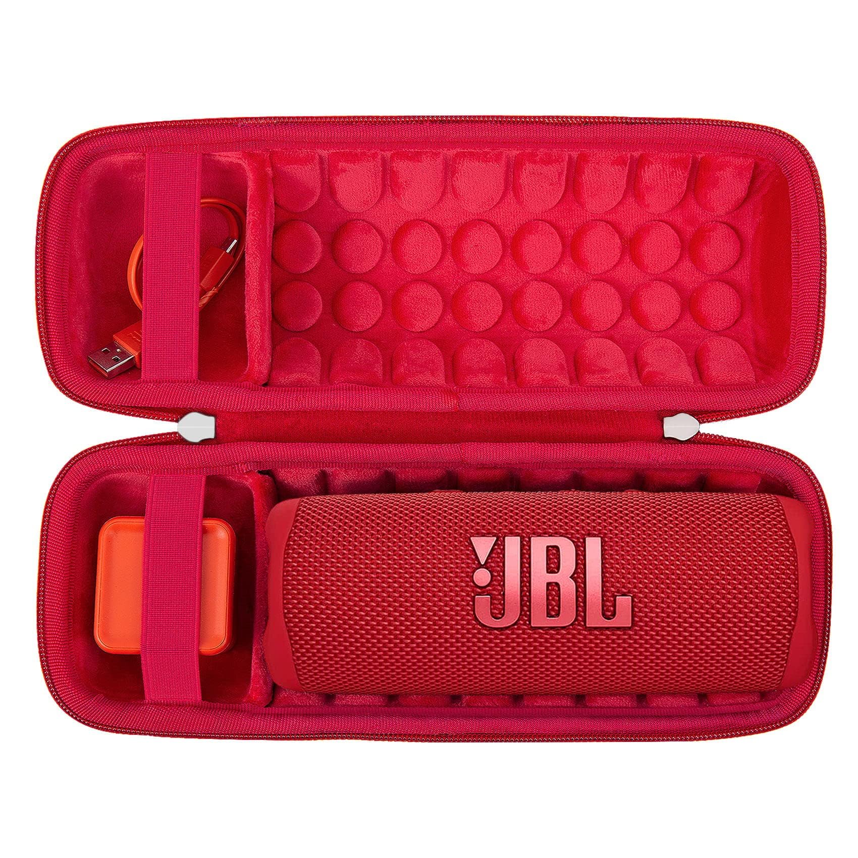 Khanka para JBL Flip 7 / Flip 6 Funda rígida de Viaje Impermeable para Altavoz Bluetooth portátil, Solo Funda (Rojo)