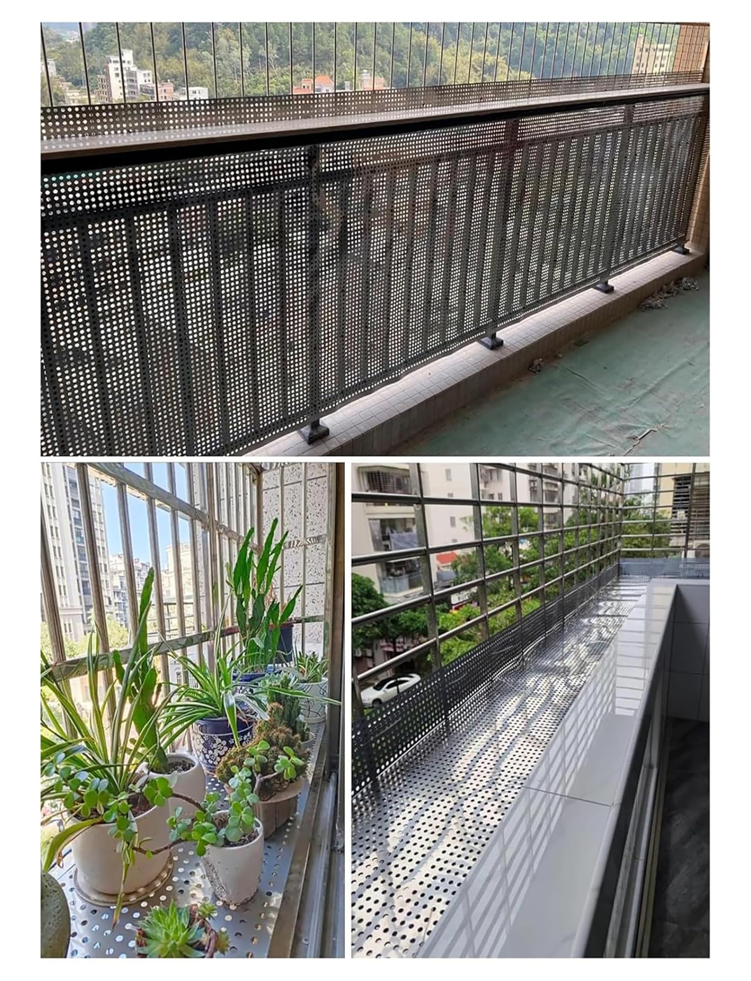 Blacha perforowana ze stali nierdzewnej do ogrodzenia ogrodowego, dekoracyjna siatka siatkowa, antykradzieżowa siatka okienna na balkon, 20 x 500 cm, panel metalowy