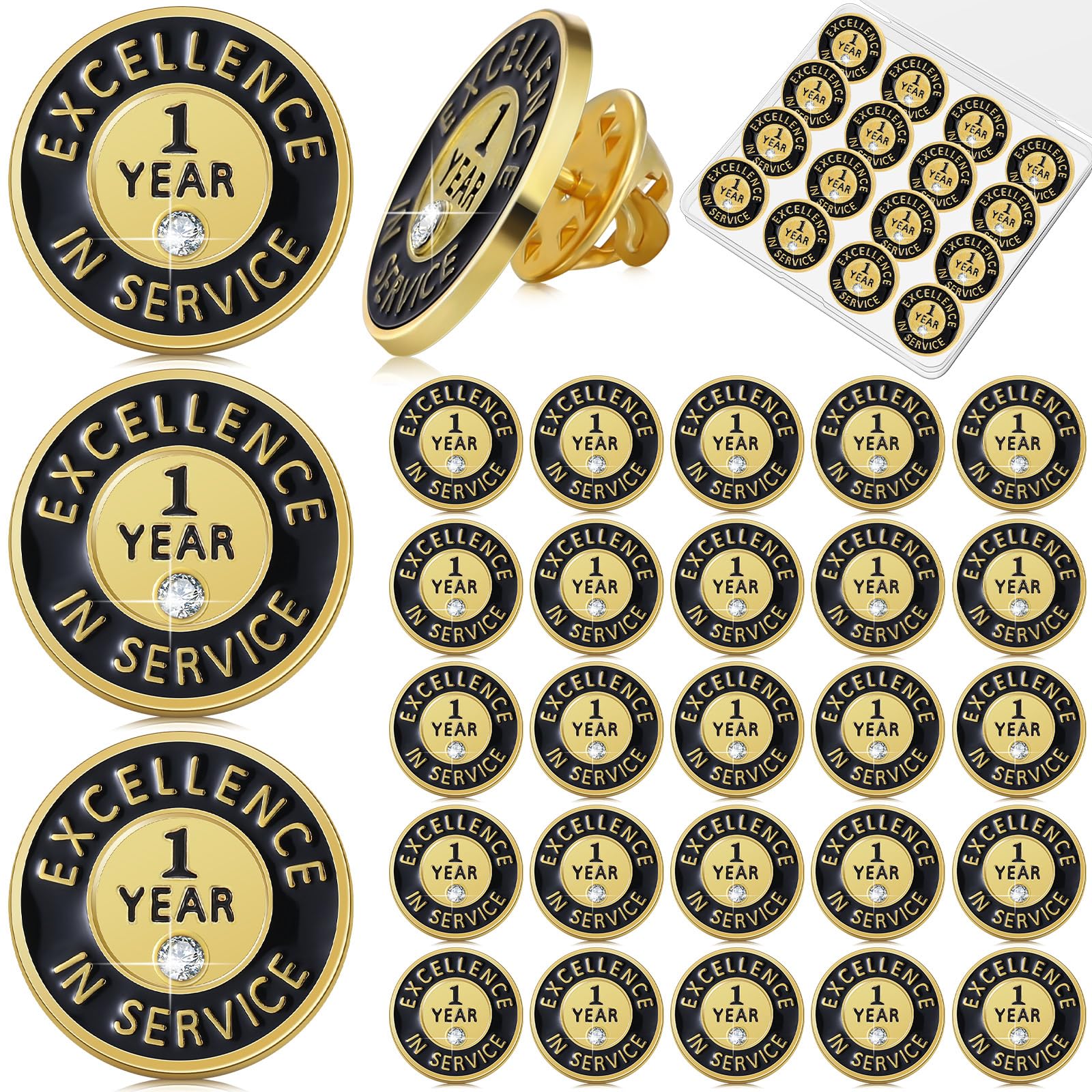 50 Pcs Year of Service Pin Employee Excellence Award Lapel Pin Performance Recognition Reward Anniversary Pin-image-3