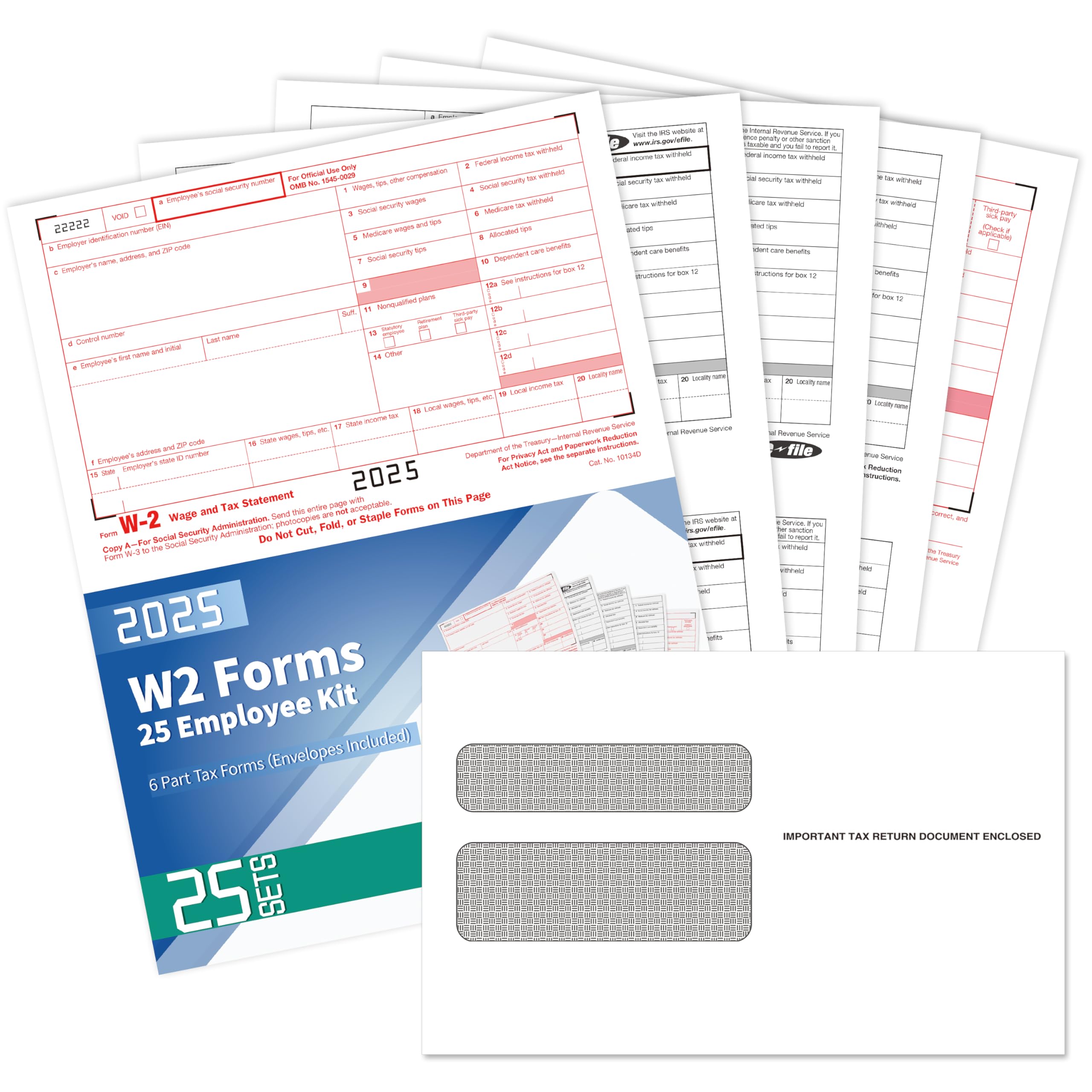 Amazon.com : W2 Tax Forms 2025 with Envelopes, 6 Part Tax Forms