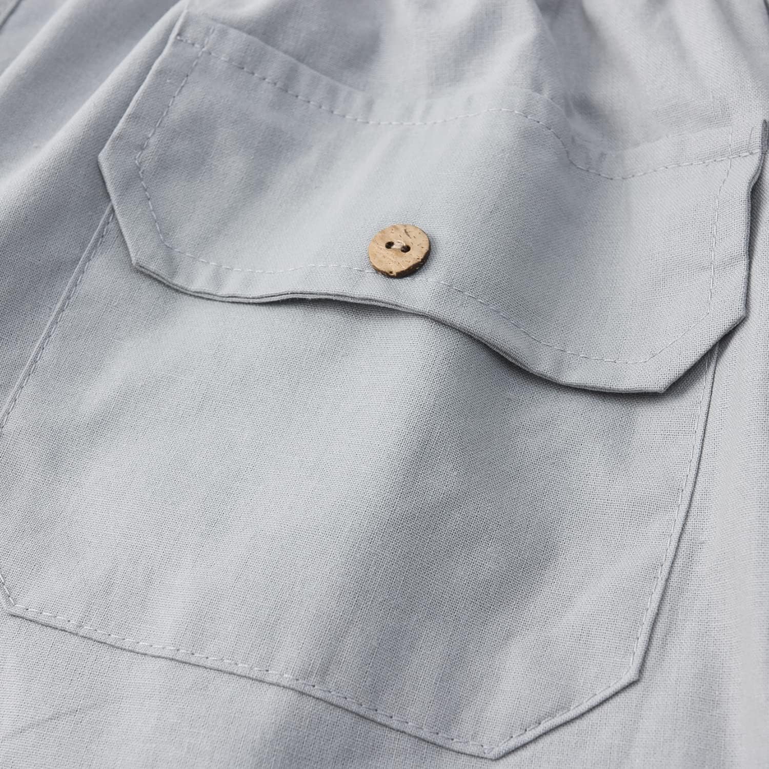 FANARCHER Men’s Cotton Linen Pants Drawstring Loose Beach Pants with Pockets - Image 6