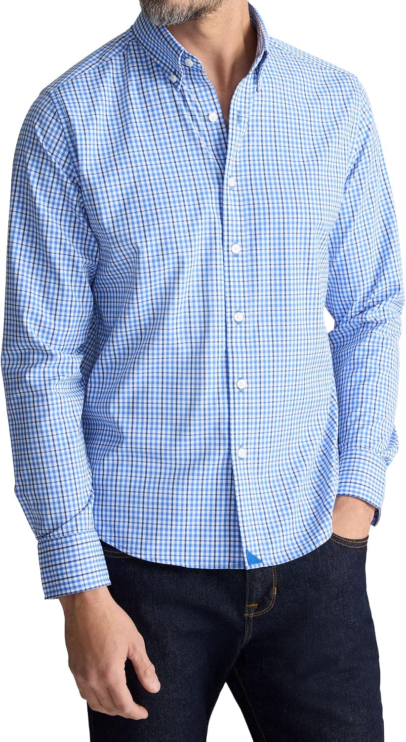 UNTUCKit Long Sleeve Performance Plaid Shirts for Men