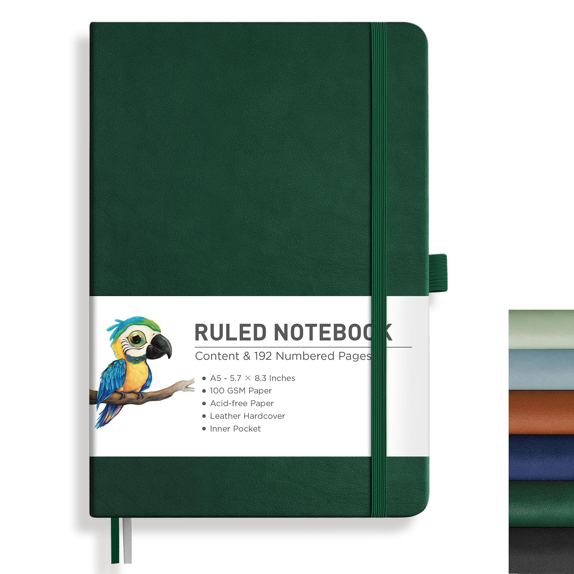 RETTACY A5 Ruled Notebook - 192 Numbered Pages 100gsm Paper