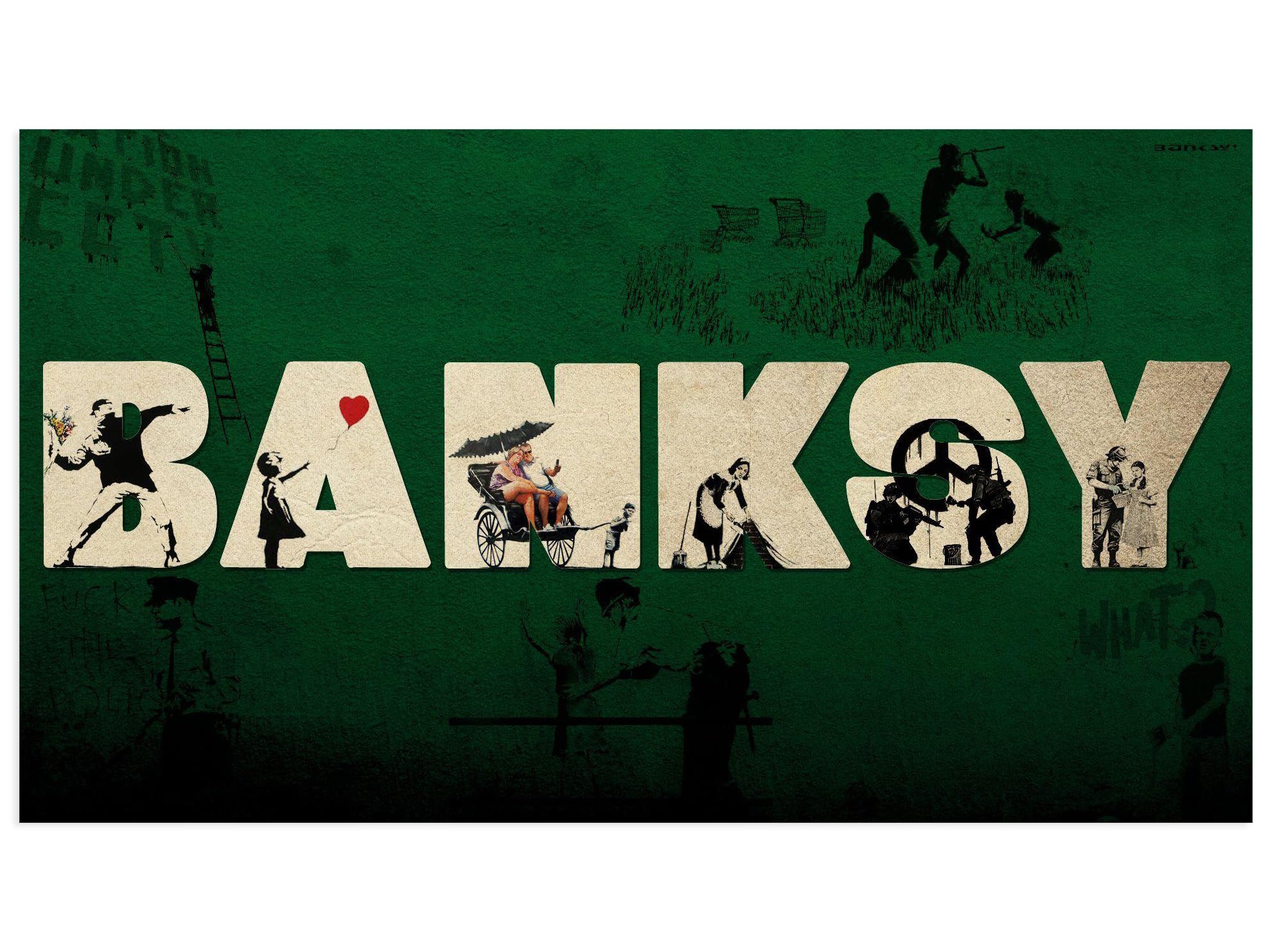 Komonee Banksy Collection Street Art Graffiti Wall Print Picture Modern Artwork Large Poster A2 Size