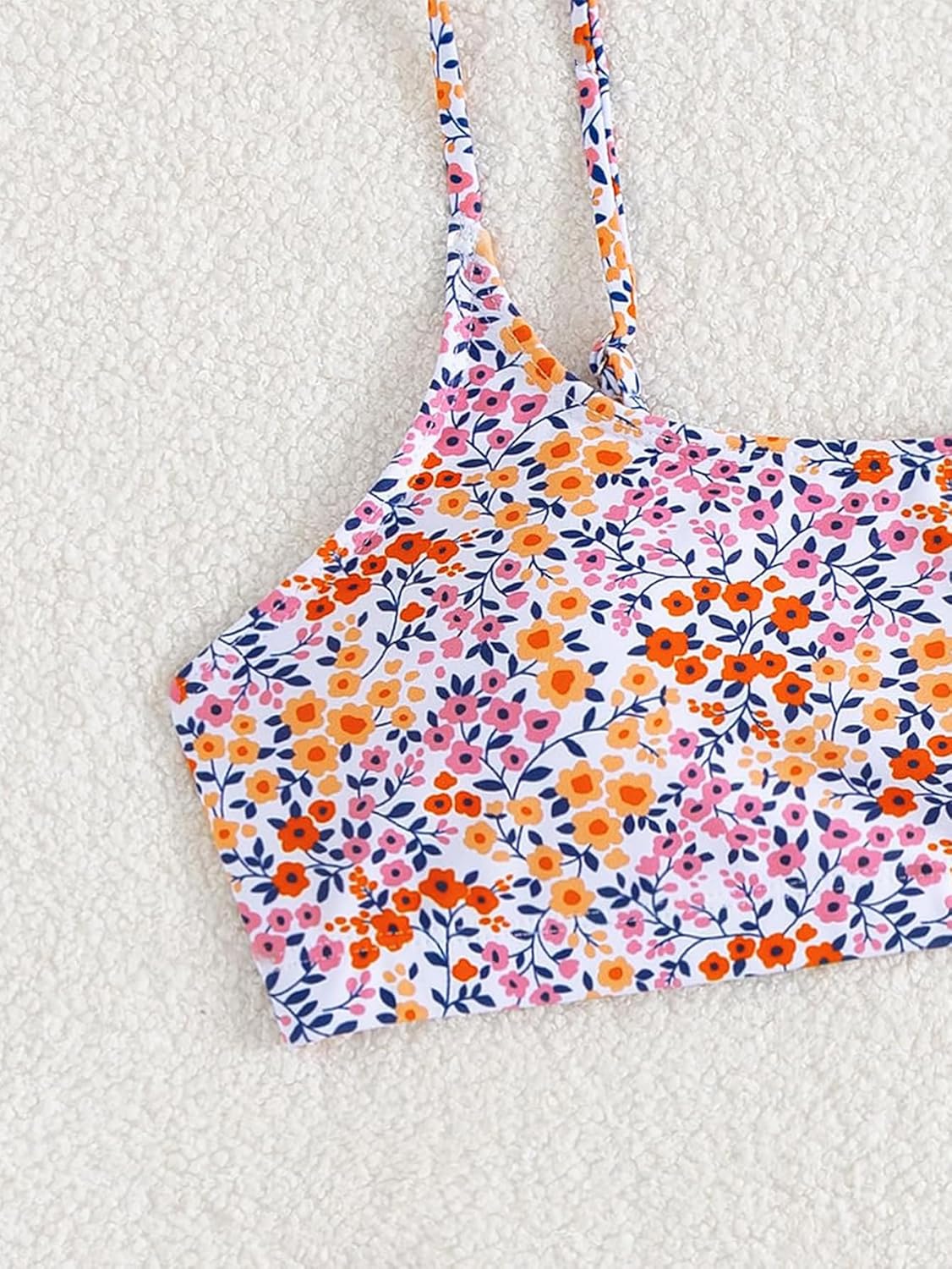 Fanuerg Women's Bikini Sets Scoop Neck Two Piece Swimsuit Floral Print Cheeky Bathing Suit - Image 6