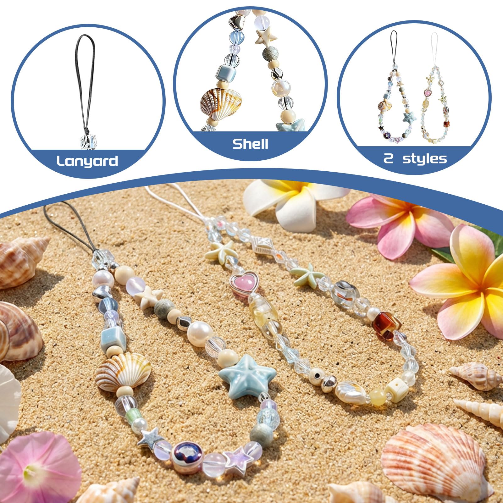 Strap pour téléphone Portable, Dragonne de Caméra, Collier de Perles, Accessoire Mignon, Pochette de Téléphone Universel pour iPhone 17 Pro Max