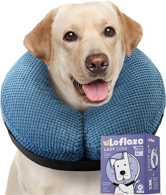 Loflaze Soft Inflatable Dog Cone Collar for Large Medium