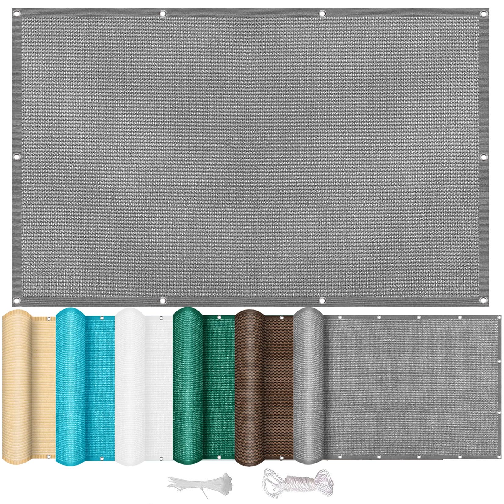 Voile d'ombrage extérieur anti UV gris clair toile d'ombrage rectangulaire 3x3.5m