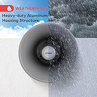 Vista 5 de Pyle Altavoz de bocina PA para interiores y exteriores, megáfono de sonido compacto de potencia de 20 vatios de 9.7 pulgadas con frecuencia de 400