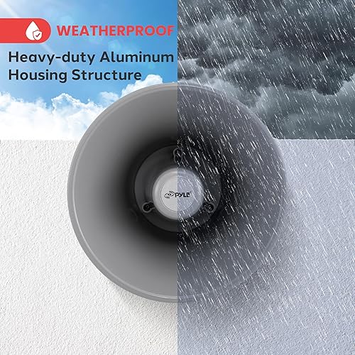 Miniatura 5 de Pyle Altavoz de bocina PA para interiores y exteriores, megáfono de sonido compacto de potencia de 20 vatios de 9.7 pulgadas con frecuencia de 400