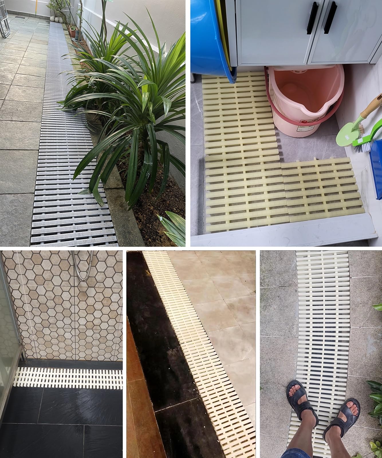 Tapa Desague Terraza Cubierta de Desagüe de Ducha Flexible de Plástico, Rejillas de Drenaje Desmontables para Exterior, Cubierta de Desbordamiento para Mantenimiento(18cm(7 1/8"))