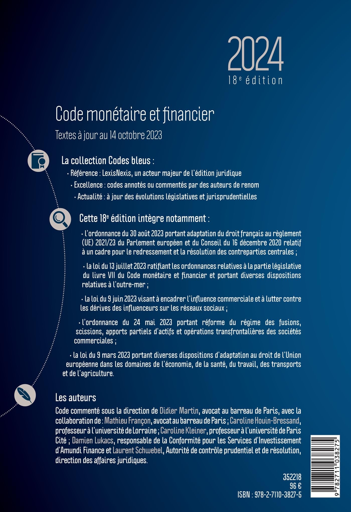 Code monétaire et financier 2024