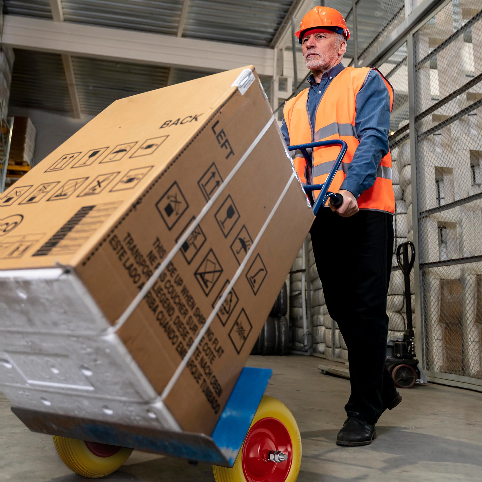 Wiltec Pannensicheres PU Rad 4.00-8 100 x 400 mm 160 kg, Polyurethan Vollgummi Schubkarren Komplettrad mit Steckachse, Schubkarrenrad pannensicher