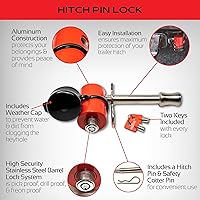 Vista 4 de Cerradura de pasador de enganche de bloqueo de equipo – Cerraduras de enganche de remolque de acero inoxidable – Se adapta a receptores de enganche