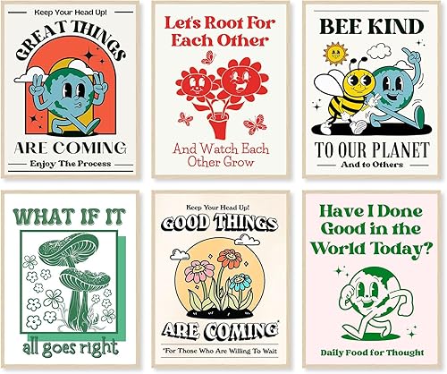 GIFTSFARM Pósteres vintage, arte de pared retro, póster retro para estética de habitación