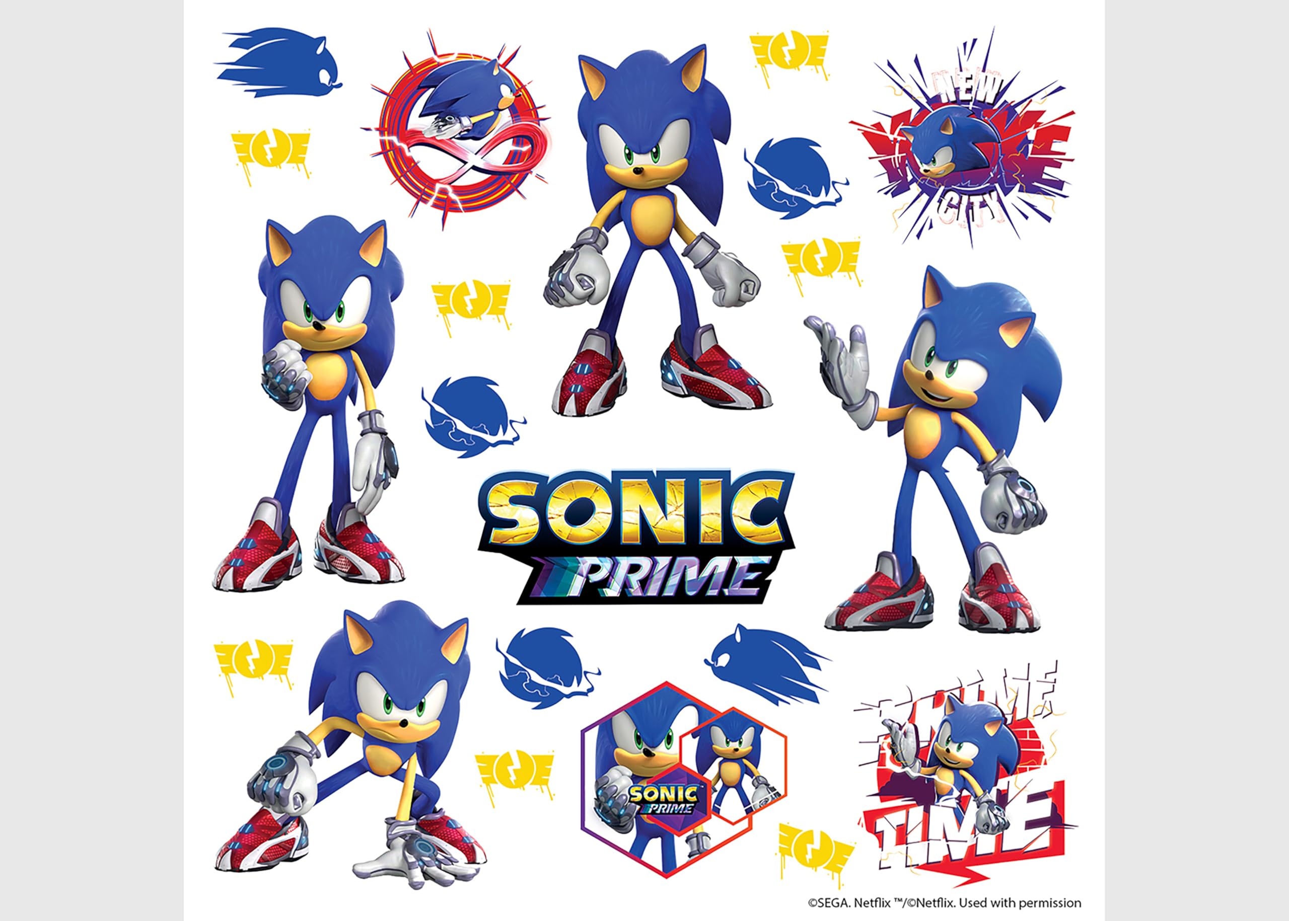 Sonic ADKS 3934 Wall Sticker for Children's Room 30 x 30 cm Boy Decoration