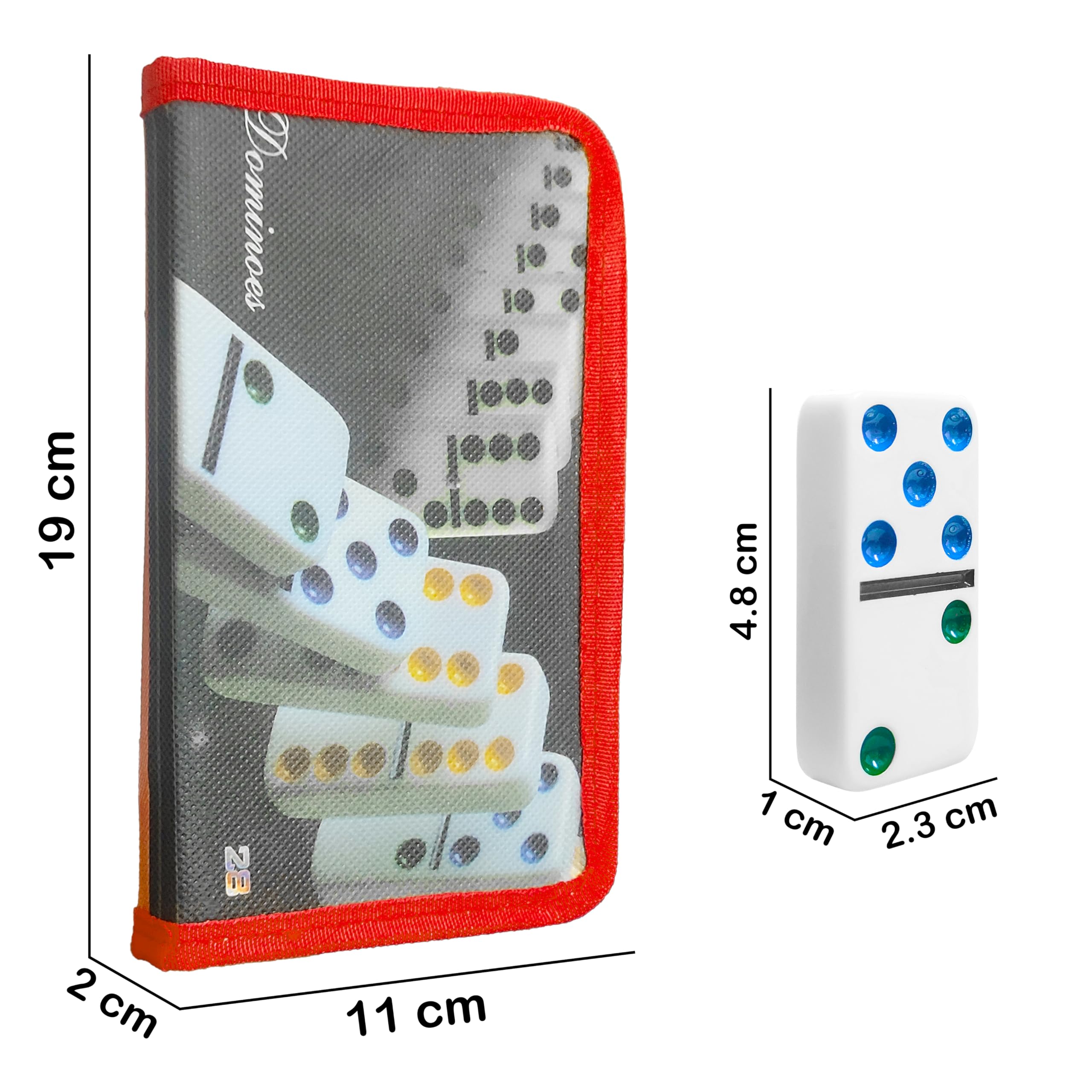 VGRASSP 28 Pcs Double Six Color Dot Domino Set Toy for Kids with