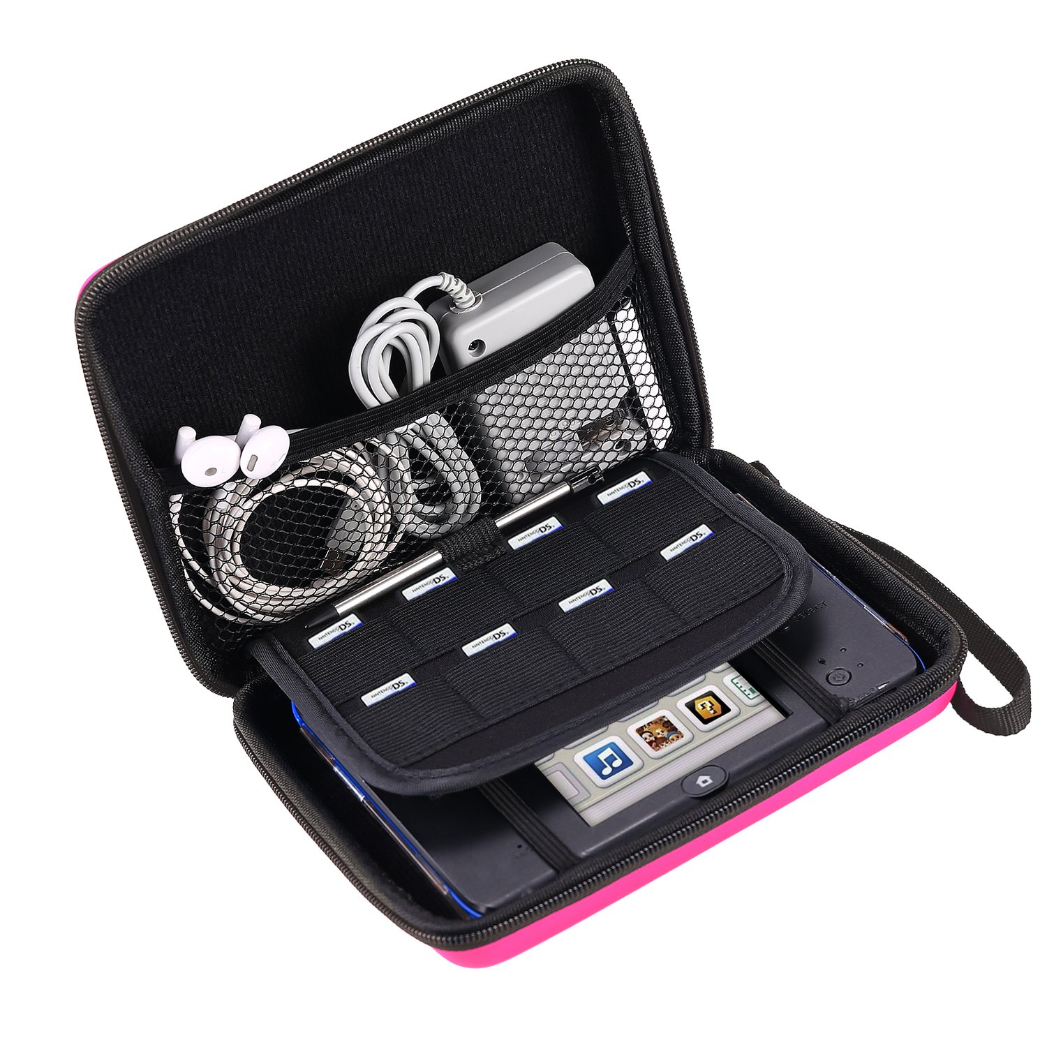 AKWOX Compatible/Replacement for Nintendo 2DS Waterproof Travel Carrying Protectove Case with 8 Game Holders