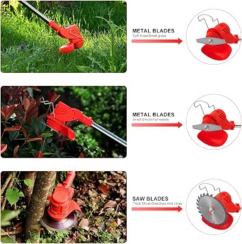 Weed Wacker Cordless Electric Brush Cutter Stringless Weed Eater