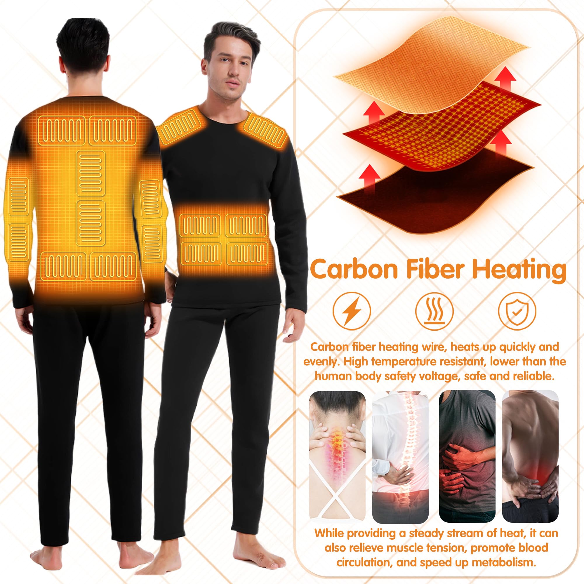 Camisas De Calefacción para Hombres 16 Zonas De Camisa Térmica con Control De Temperatura Independiente para La Caza, Esquí