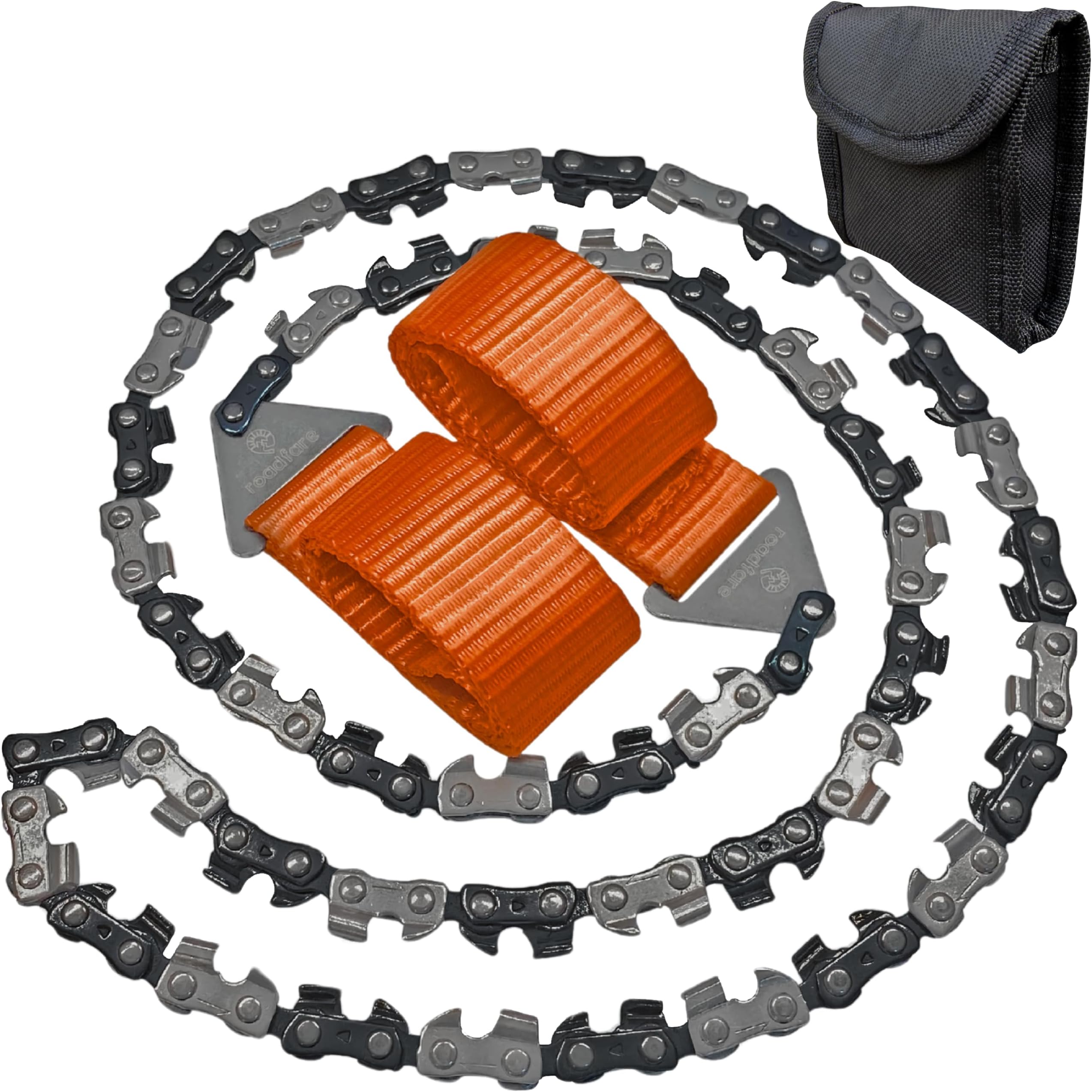 Pocket Chainsaw - 36 Inch Manual Hand Chain - Pocket Saw with 48 Bidirectional Teeth - For Fast Easy Cutting - Camping Survival - Wire Rope Cable Saw - Backpacking Camp Gear