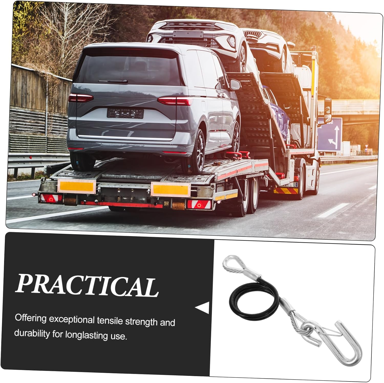 Trailer Safety Cables Steel 3500 Lbs Tow Hooks for Tractor Trailer