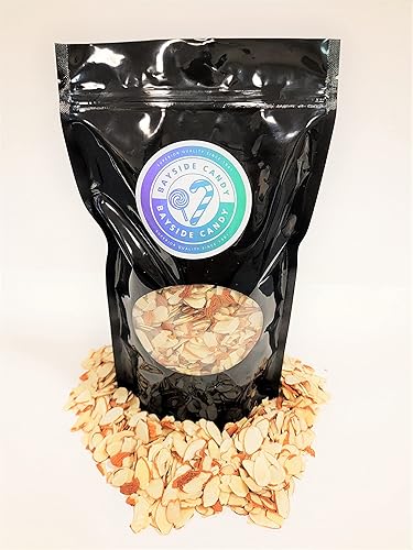 Bayside Candy Almendras (crudas, rebanadas, plateadas, escaldadas, asadas, saladas) (1 libra, 2 libras, 3 libras) (almendras naturales en rodajas de