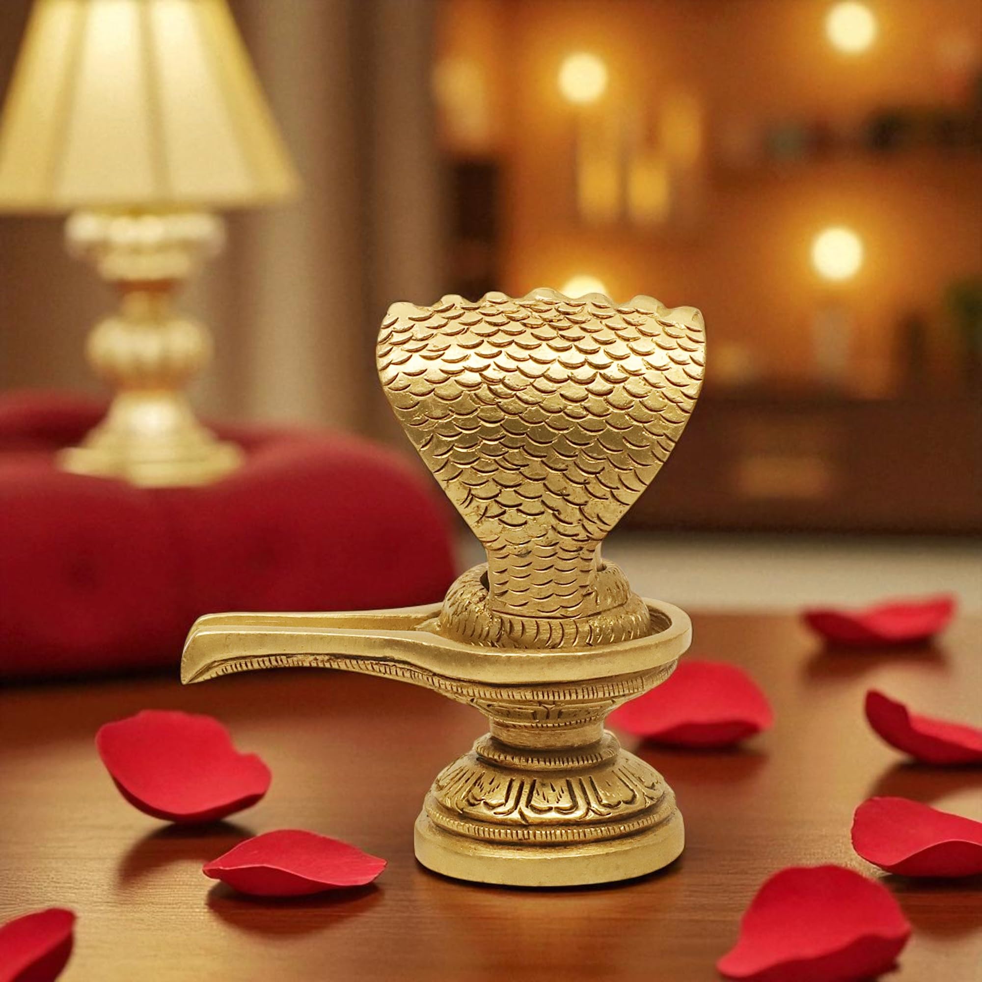 Brass Shivling Idol - Home Puja & Spiritual Decor -4