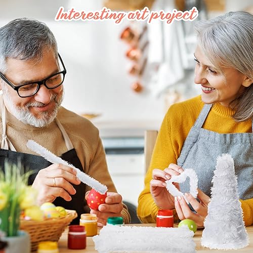 Miniatura 7 de Hotop 30 piezas de limpiapipas blancas para manualidades, tallos de chenilla gruesa jumbo de 1.181 in, limpiadores de pipas blancas, suministros de