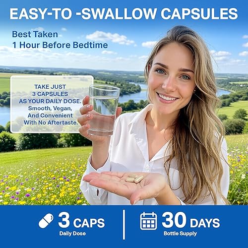 Miniatura 8 de NatureHya Natural GABA 600 mg y L-triptófano, ayuda para dormir y relajación, vegano, sin OMG, sin gluten (90 cápsulas  30 porciones)