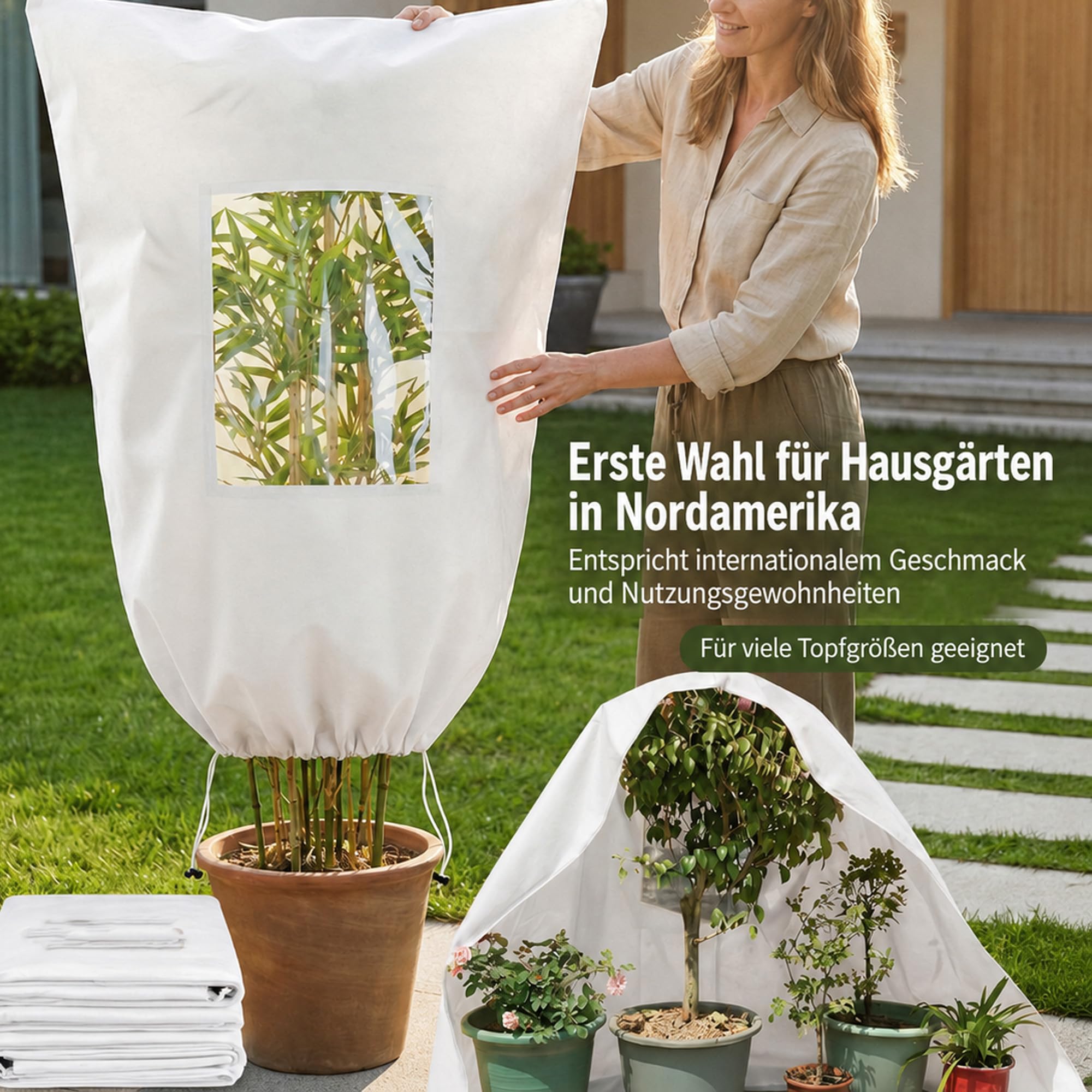 Winterschutz für Pflanzen，Pflanzenschutz Winter,Kübelpflanzensack