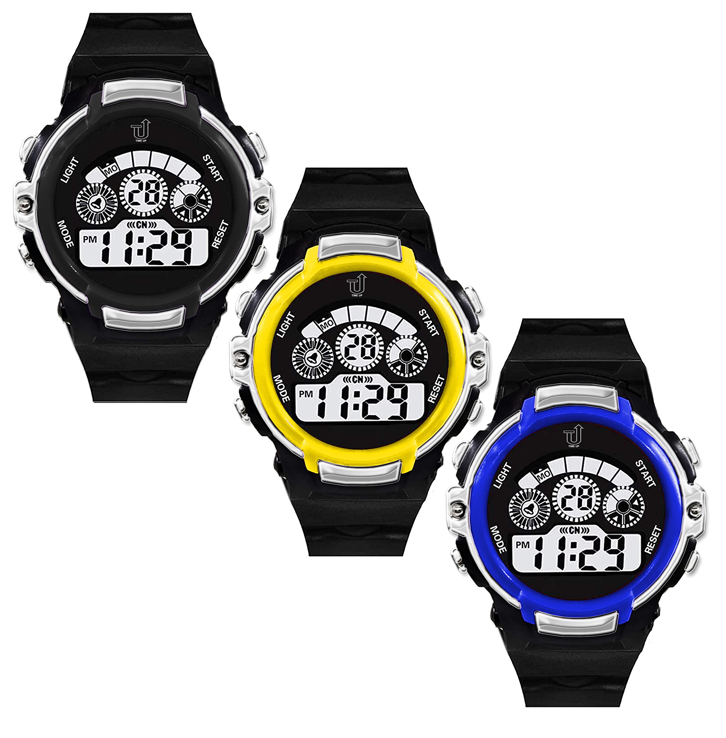 Time Up Digital Dial Water-Proof Backlight Big Dial 3 Watches Combo for Kids (6-13 Years)-TYS-RING3-Y (Yellow-Black-Navy) (B09BZKYZ6K) Amazon Price History, Amazon Price Tracker