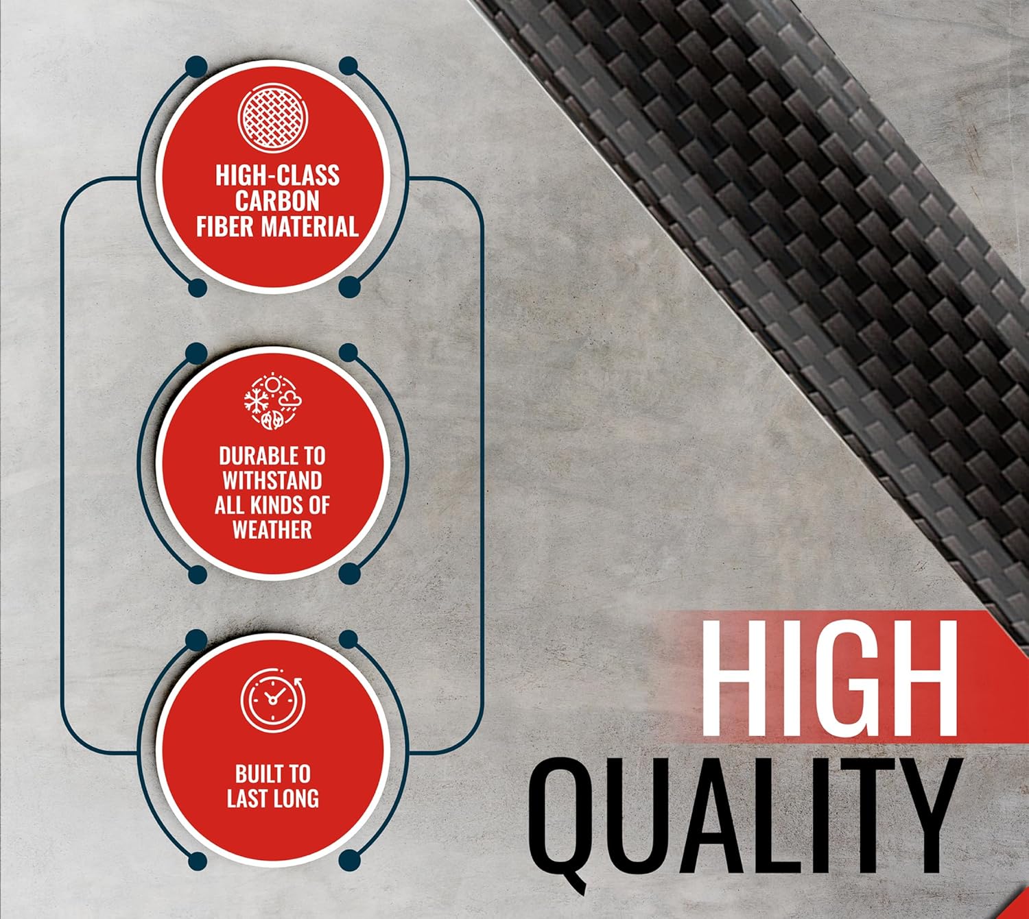 ICBEAMER 50 Cal Carbon Fiber Bullet Antenna Replacement [Color: Red], Universal Fit Truck Van Cars Made with 6061 Solid Aluminum & Anti Theft Anti Chip Design Universal Fit Good for AM/FM Radio