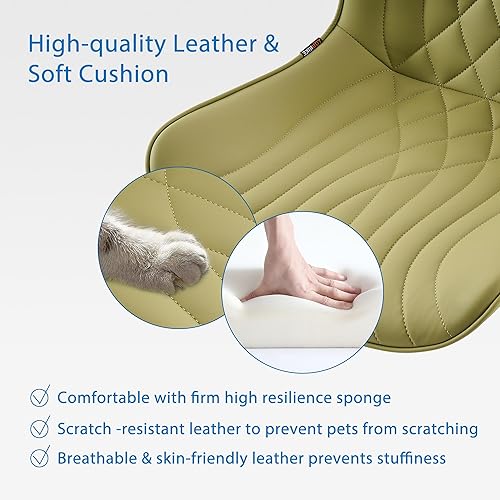 Miniatura 5 de YOUNIKE Silla de oficina, silla de escritorio sin brazos con ruedas, sillas de trabajo para computadora de oficina en casa, moderna silla de tocador