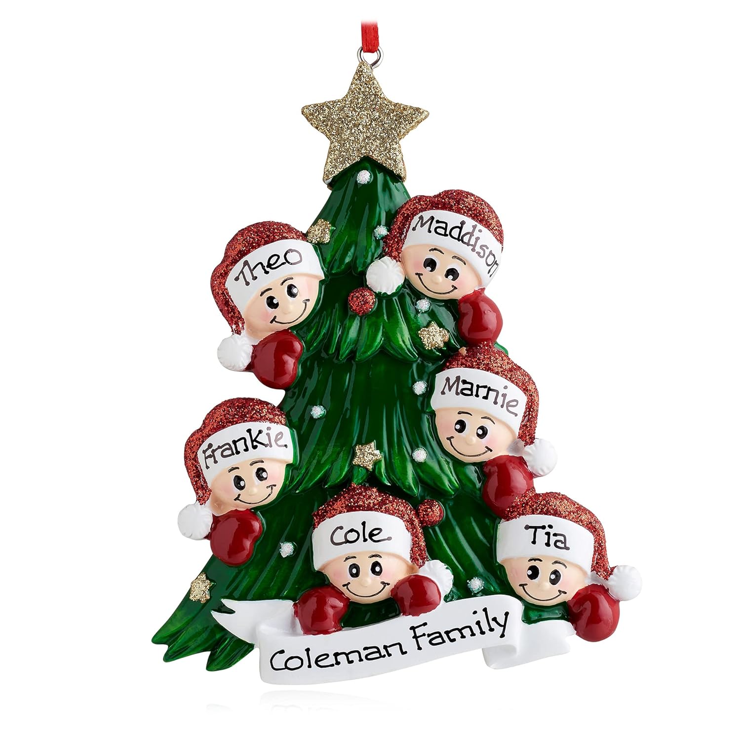 Personalised Family Christmas Xmas Tree Bauble Decoration Ornament