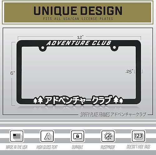 Miniatura 4 de Spiffy Marco de matrícula japonés | Soporte de etiqueta JDM Accesorios de club de aventura de Japón | Gran regalo para los amantes del anime Soporte
