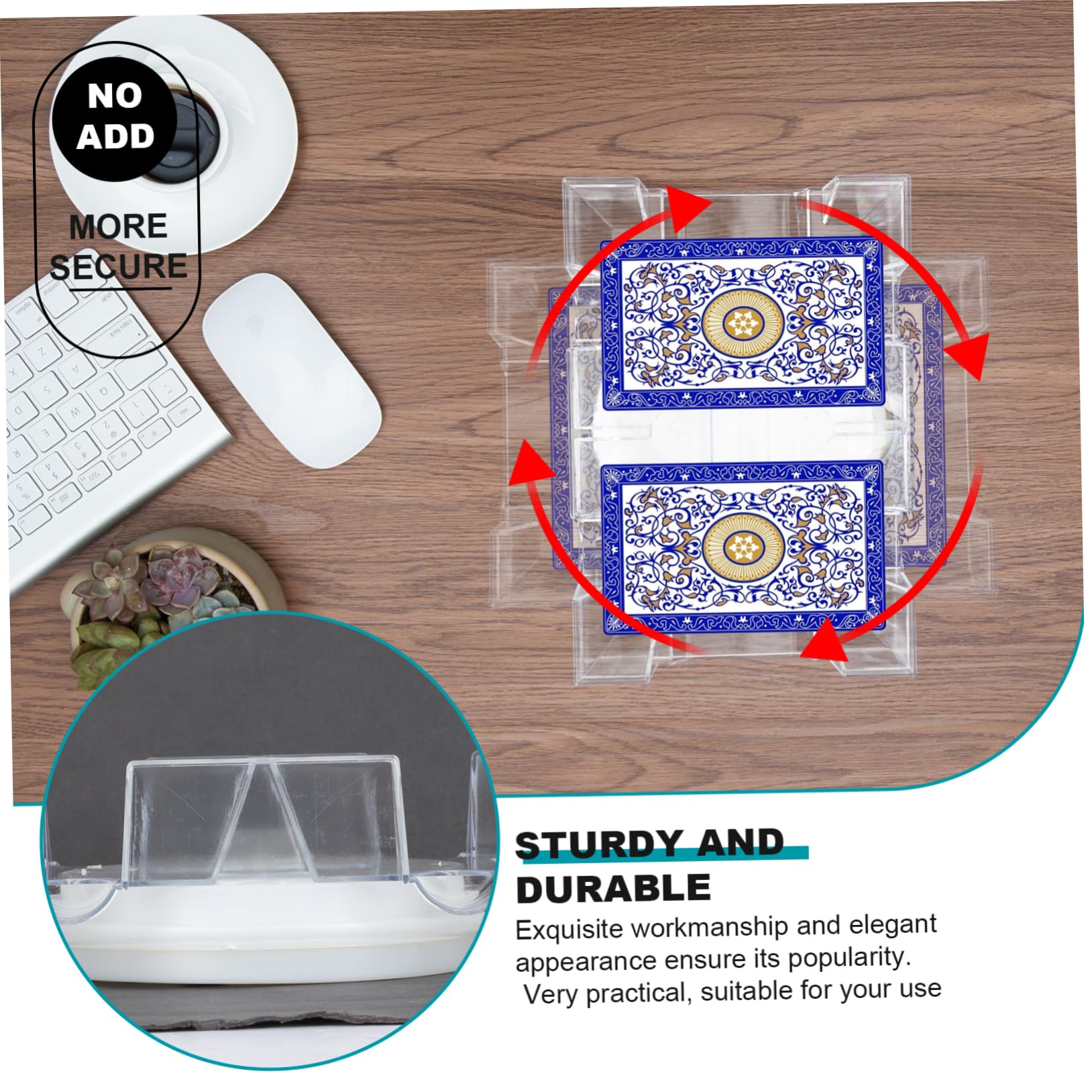 CIYODO Rotating Poker Box Tray Card Storage Holder Plastic Card Stands Organiser Home Poker Rack