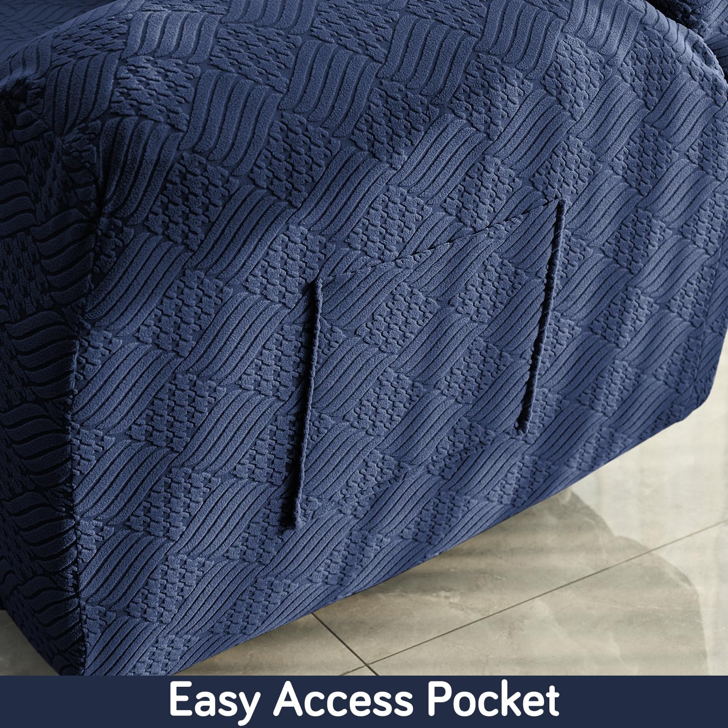 HOKIPO Recliner Sofa Cover - Navy Blue -5