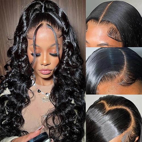 Miniatura 2 de Pelucas de cabello humano ondulado con encaje frontal HD de 26 pulgadas, densidad del 180%, sin pegamento, pelucas de cabello humano para mujeres,