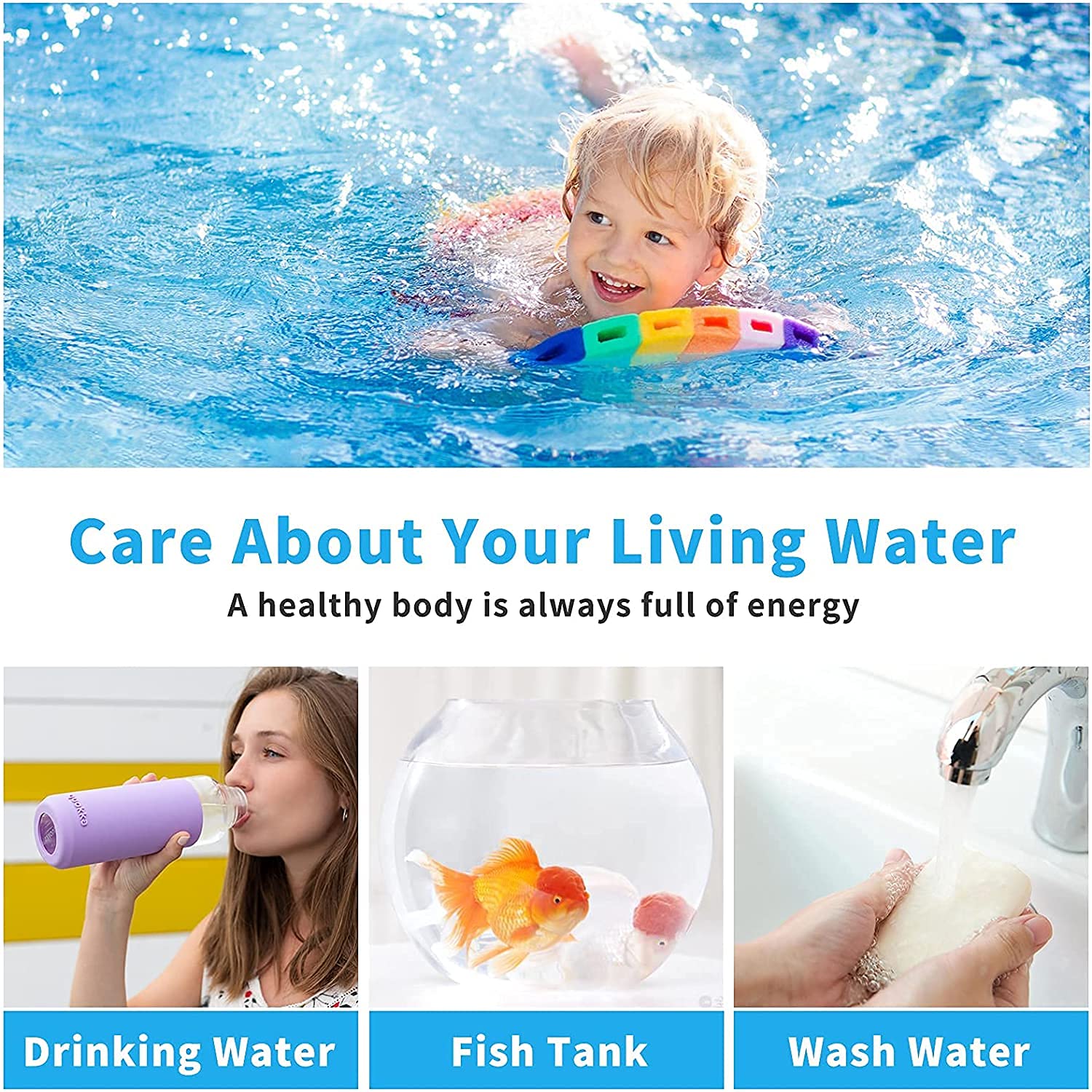 SuperCheck Strisce reattive per piscine e spa, 6 vie, per test di qualità dell'acqua per piscine e test di qualità dell'acqua di cloro bromo alcalinità pH durezza (50 strisce reattive)