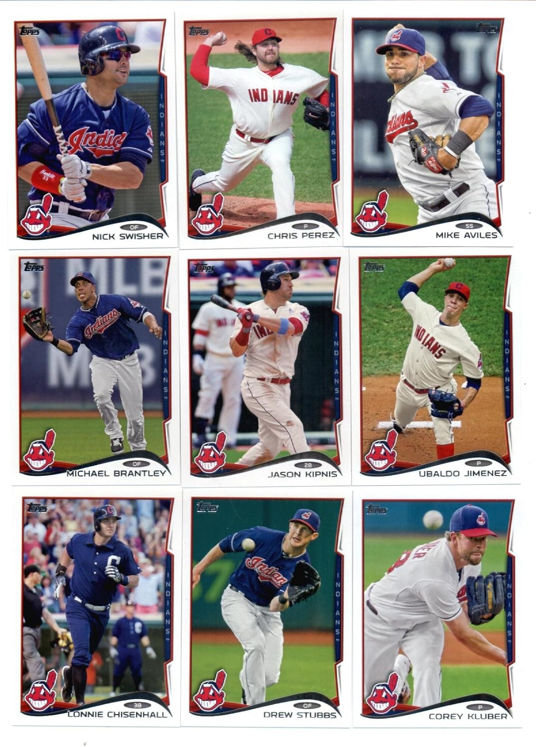 2011, 2012,2013 & 2014 Topps Cleveland Indians Baseball Card Team Sets (Complete Series 1 & 2 From All Four Years )