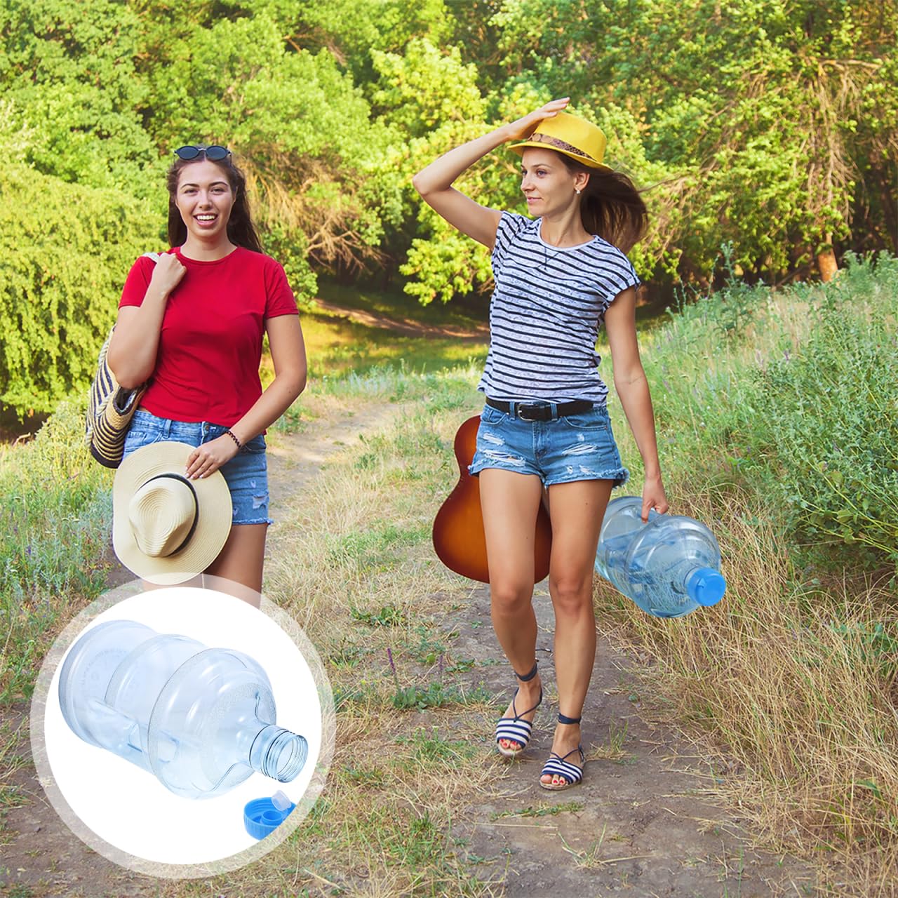 5 Liter Große Trinkflasche Groß: Mineralwasser-Trinkwasserbehälter, auslaufsicherer Trinkwasserkanister & Wasser Kanister, wiederverwendbare Wasserflaschen – Camping, Picknick, Wasserspeicherung