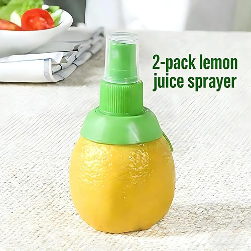 Miniatura 8 de Paquete de 2 pulverizadores de jugo de limón, jugo de naranja manual en aerosol cítrico para sabor fresco, exprimidor de limón para ensalada,