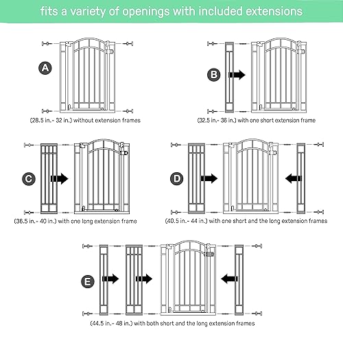 Miniatura 7 de Summer Infant Puerta decorativa multiusos extra alta para bebé, se adapta a aberturas de 28.5 a 48 pulgadas (paquete de 1), metal negro, para