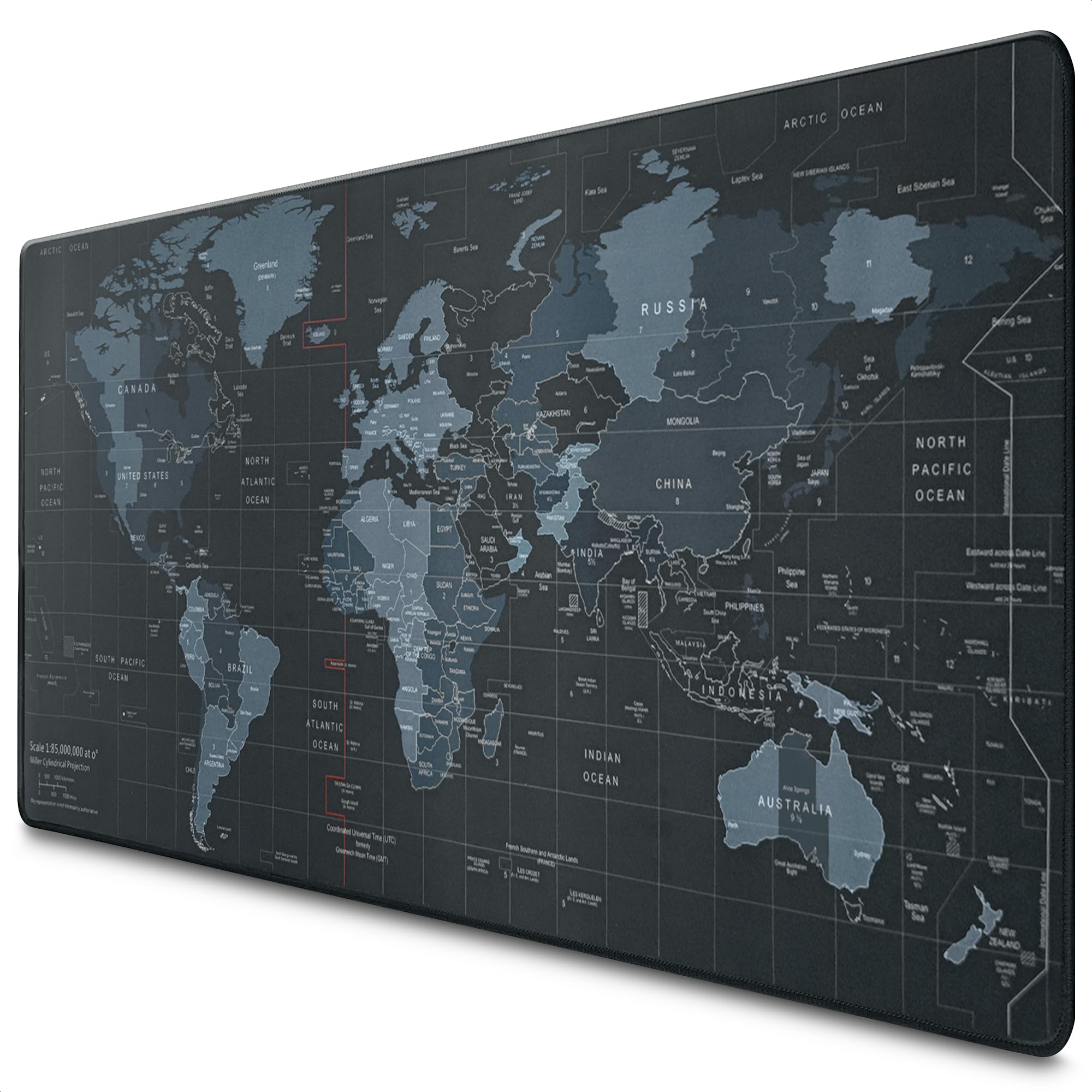 World Map Mouse Pad Large 35x15.7 - Geographical Designed XL Gaming Mouse Pad Map with Soft & Water-Resistant Coating - Easy to Clean Large Mousepads for Desk, XL Mousepad Mat for Games & Work