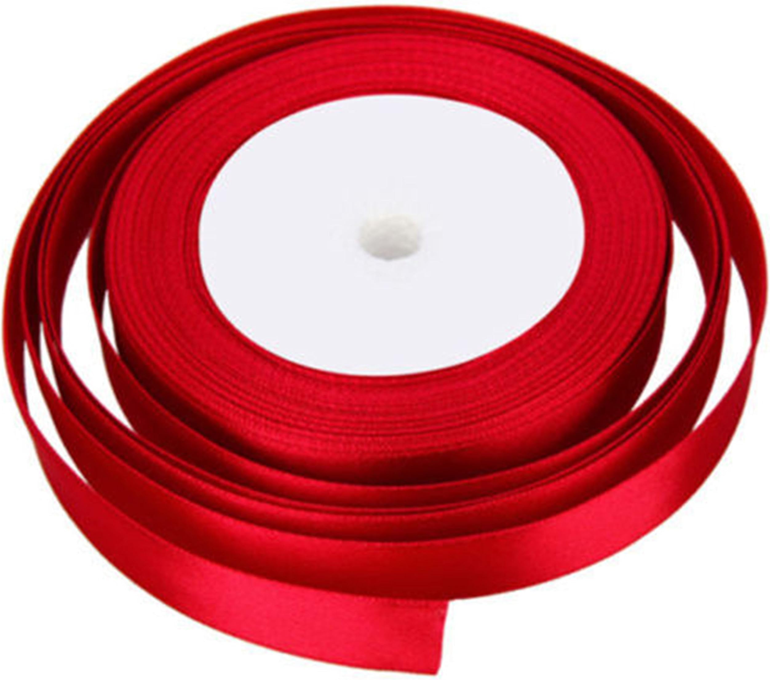 22 Metrs of Satin Wedding Party Ribbon 15mm Gift Wrap Ribbon, Ribbons for Gift Wrapping, Christmas Ribbon, Gift Wrapping Ribbon for Crafting, Wedding Party Decor (Red)