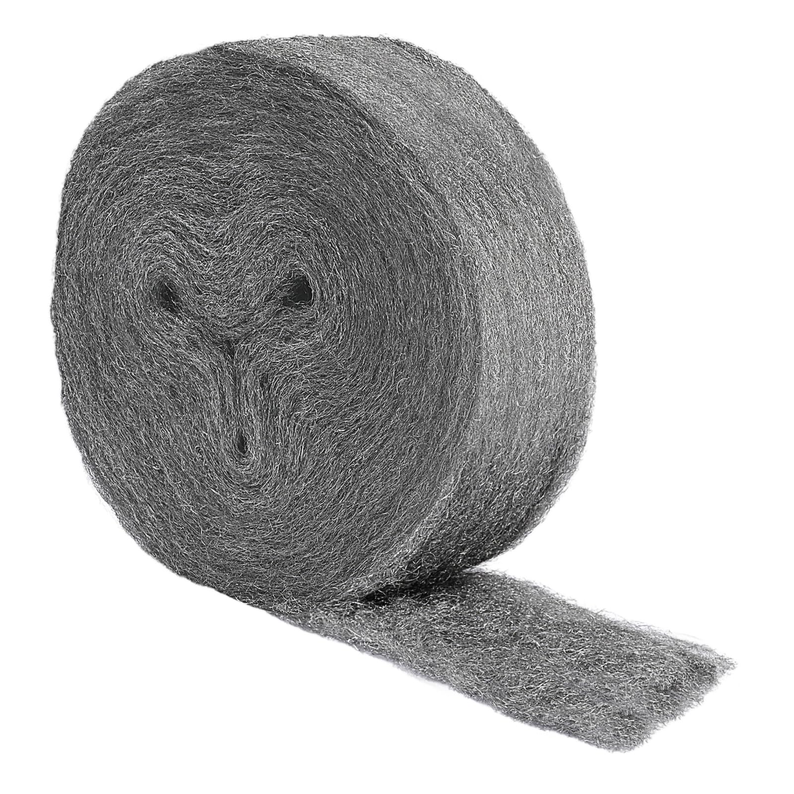 1# Steel Wool to Protect Against Mice, 20M Steel Wool 1# for Holes, Cracks in Walls, Wire Wool for Cleaning and Polishing Wood, Glass, Metal, Bronze, Copper