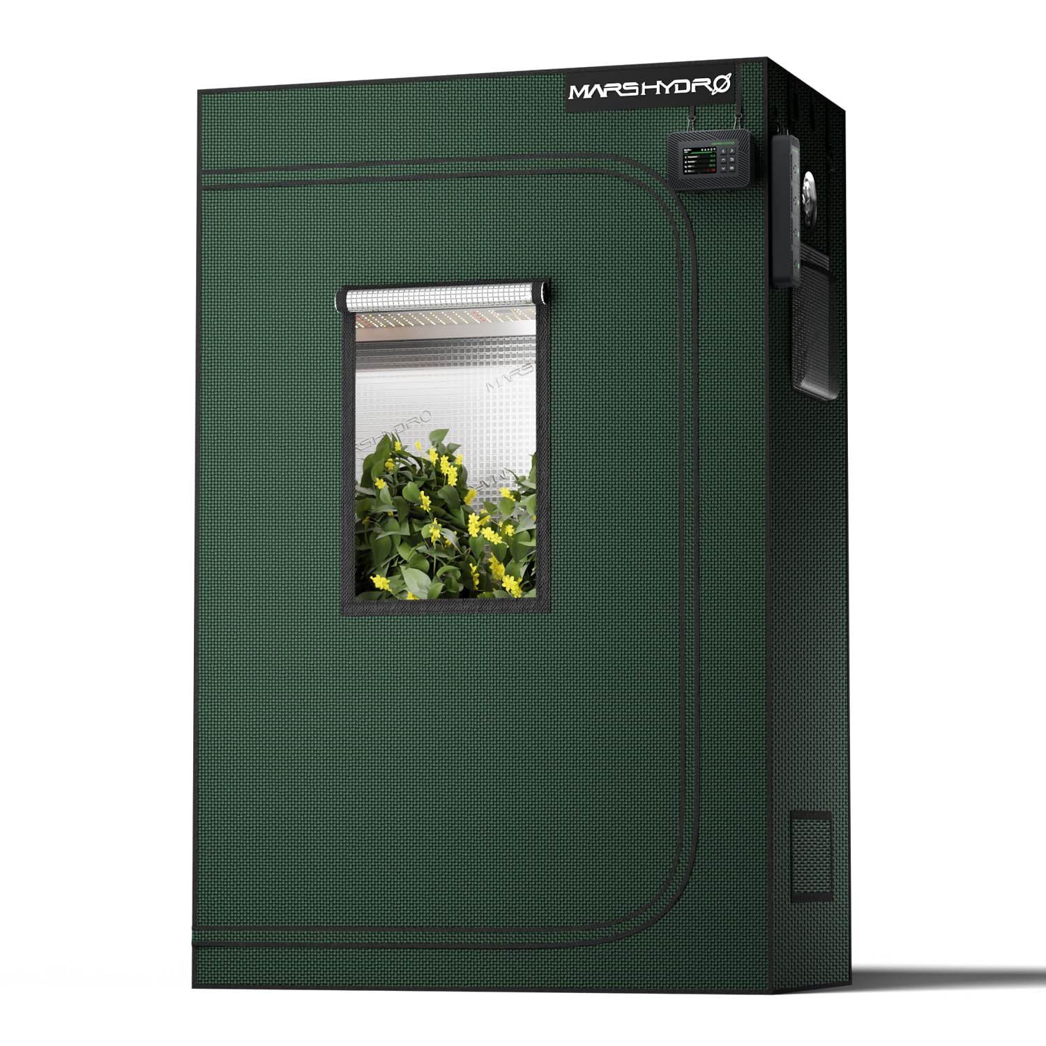 MARS HYDRO Grow Tent Pro 120 x 60 x 180 cm, 2000D Thickened Polyester Tarpaulin and Highly Reflective Mylar Larger Observation Window, Controller and Socket Mount for TSL2000/SP3000