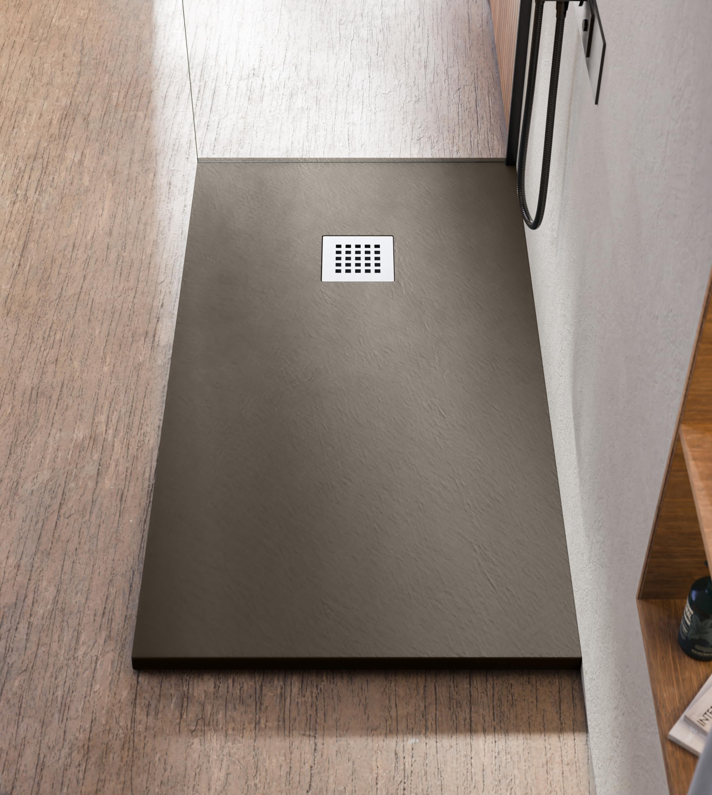 BELLOBATH Piatto Doccia in Resina Antiscivolo Cacao 70x90 cm