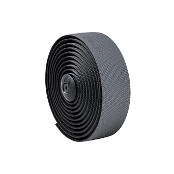 Fabric Knurl Gravel Handlebar Tape Gravel Bike - Road Bike Bar Tape with Handlebar Plugs and Finishing Strips - 200 x 3 cm - 3.5mm Thick Charcoal Grey